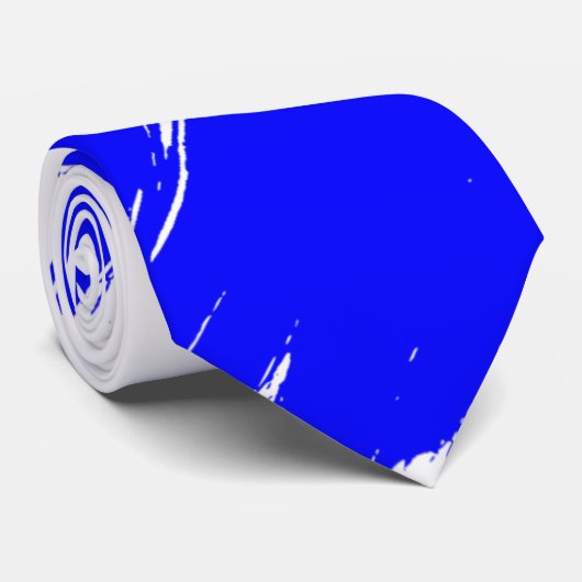 Blaue Brush Moderner weißer Hintergrund Krawatte (Gerollt)
