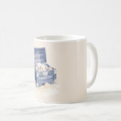 Blaue Brustschalen Strand Kaffeetasse (VorderseiteRechts)