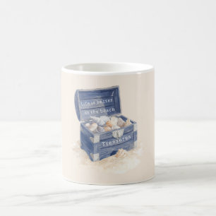 Blaue Brustschalen Strand Kaffeetasse