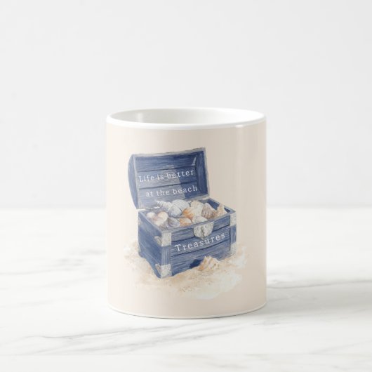 Blaue Brustschalen Strand Kaffeetasse (Mittel)