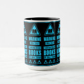 Blaue-Buch-Liebhaber-Warnschild Tasse (Zentrum)