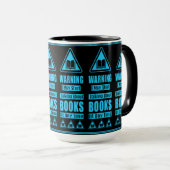 Blaue-Buch-Liebhaber-Warnschild Tasse (VorderseiteRechts)