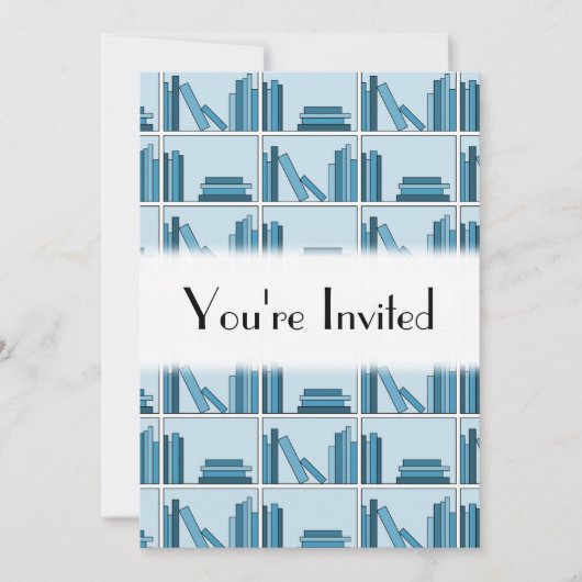 Blaue Bücher auf dem Shelf. Einladung (Vorderseite)