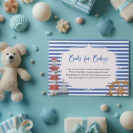 Blaue Bücher für Baby-Duschkarte Begleitkarte