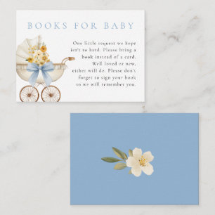 Blaue Bücher für Baby-Karte Vintage-Kinderwagen-Ba Begleitkarte
