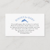 Blaue Bücher für Babydusche Begleitkarte (Vorderseite)