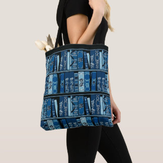 Blaue Bücherregale Vintage Bücher  Tasche