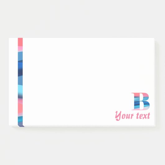 Blaue Buchstaben B Post-it Klebezettel (Vorderseite)