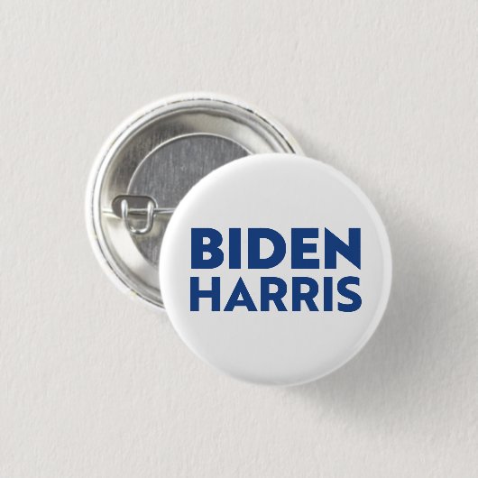 Blaue Buchstaben "Biden Harris" - Button (Vorne & Hinten)