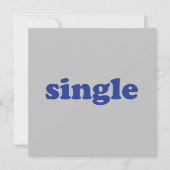 Blaue Buchstaben "Single" grau Karte (Vorderseite)