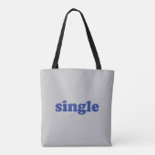 Blaue Buchstaben "Single" grau Tasche (Rückseite)