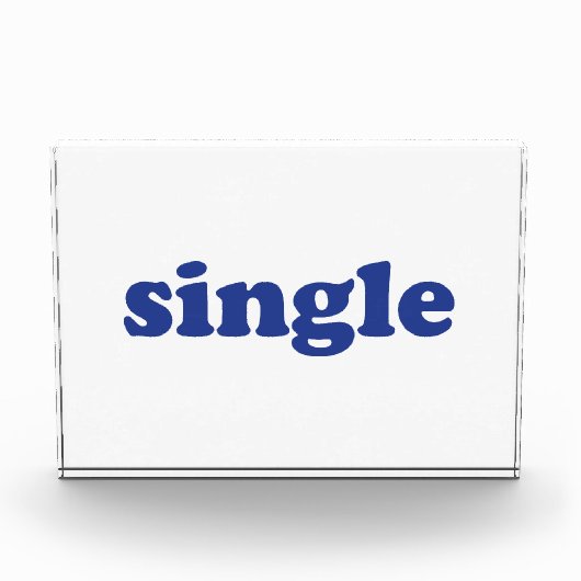 Blaue Buchstaben "Single" klar Fotoblock (Vorderseite)