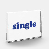 Blaue Buchstaben "Single" klar Fotoblock (Links)