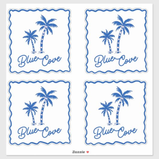Blaue Bucht Aufkleber (Blatt)