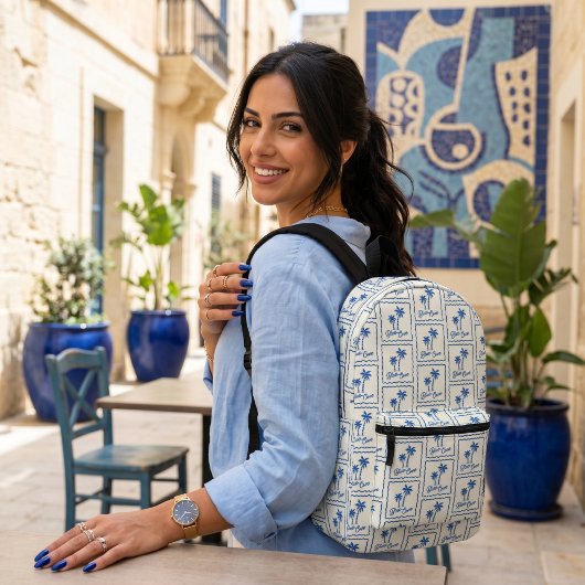 Blaue Bucht Bedruckter Rucksack