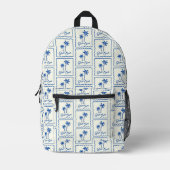 Blaue Bucht Bedruckter Rucksack (Vorderseite)