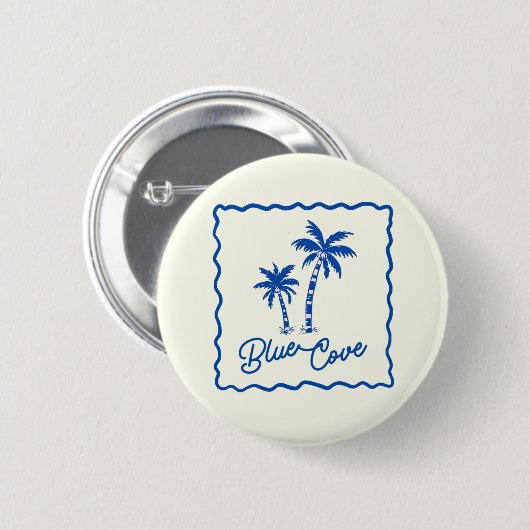 Blaue Bucht Button (Vorne & Hinten)
