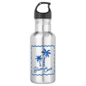 Blaue Bucht Edelstahlflasche (Vorderseite)