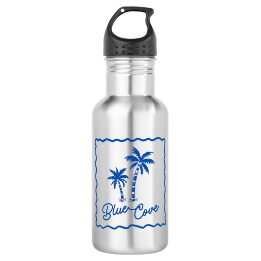 Blaue Bucht Edelstahlflasche (Vorderseite)