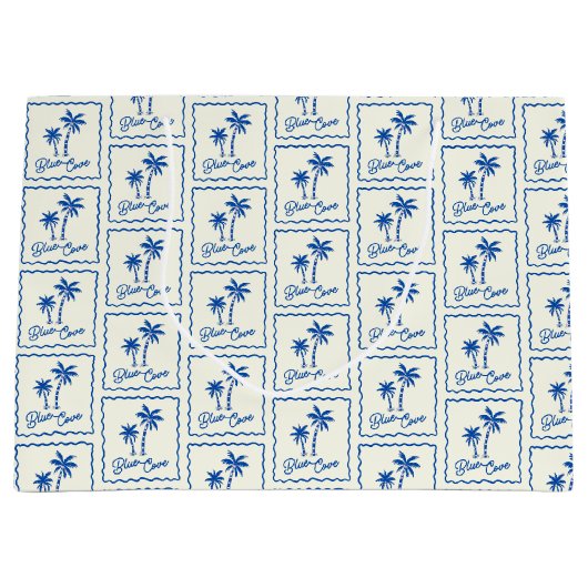 Blaue Bucht Große Geschenktüte (Vorderseite)