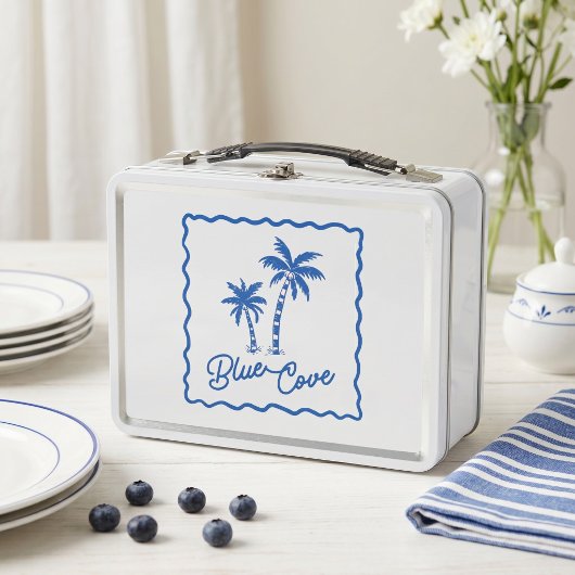 Blaue Bucht Metall Brotdose