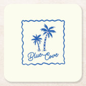 Blaue Bucht Rechteckiger Pappuntersetzer (Vorderseite)