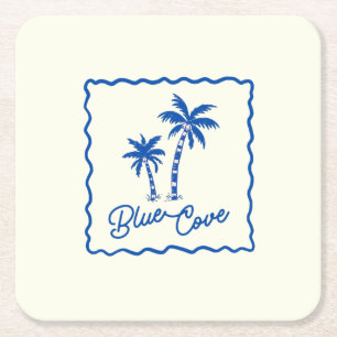 Blaue Bucht Rechteckiger Pappuntersetzer