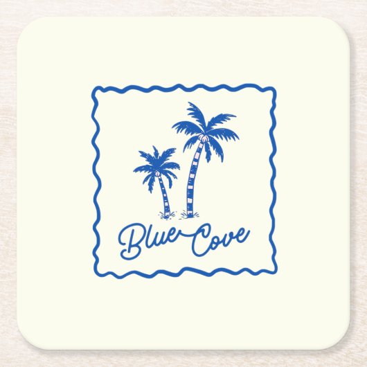 Blaue Bucht Rechteckiger Pappuntersetzer (Vorderseite)