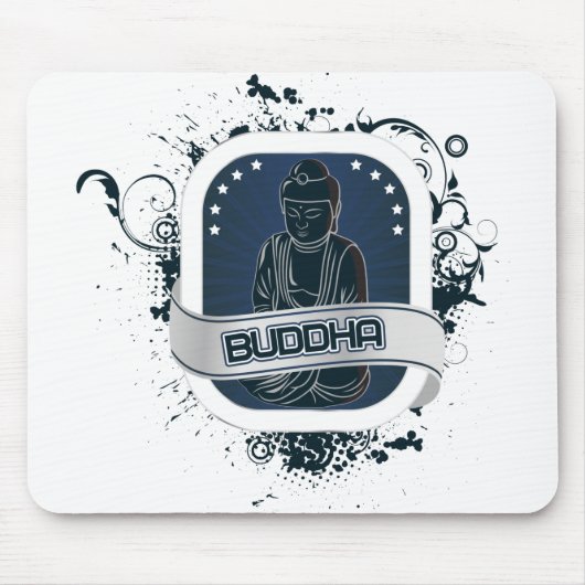 Blaue Buddha-Kunst Mousepad (Vorne)