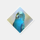 Blaue Budgerigar-Ankerplakette T- Serviette (Ecke)