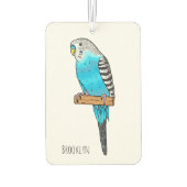 Blaue Budgerigar-Cartoon Autolufterfrischer (Rückseite)