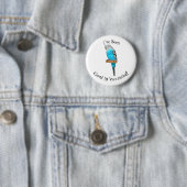 Blaue Budgerigar-Cartoon Button (Beispiel)
