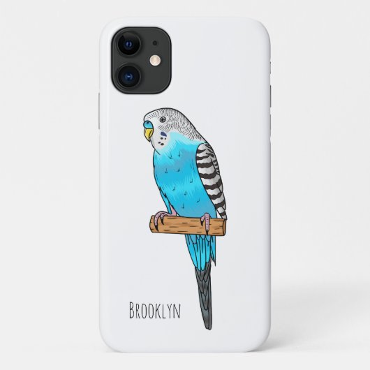 Blaue Budgerigar-Cartoon Case-Mate iPhone Hülle (Rückseite)