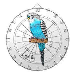 Blaue Budgerigar-Cartoon Dartscheibe