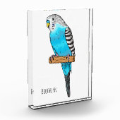 Blaue Budgerigar-Cartoon Fotoblock (Links)