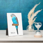 Blaue Budgerigar-Cartoon Fotoplatte (Seite)
