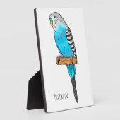 Blaue Budgerigar-Cartoon Fotoplatte (Seite)