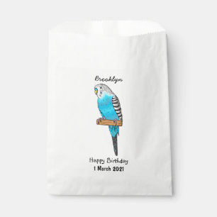 Blaue Budgerigar-Cartoon Geschenktütchen