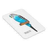 Blaue Budgerigar-Cartoon Magnet (Rechte Seite)