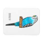 Blaue Budgerigar-Cartoon Magnet (Horizontal)