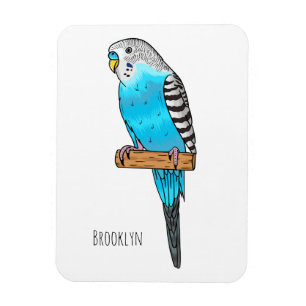 Blaue Budgerigar-Cartoon Magnet