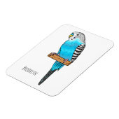 Blaue Budgerigar-Cartoon Magnet (Linke Seite)