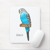 Blaue Budgerigar-Cartoon Mousepad (Mit Mouse)