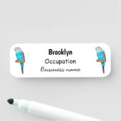 Blaue Budgerigar-Cartoon Namensschild (Beispiel)