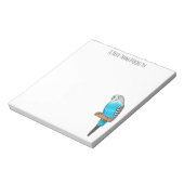 Blaue Budgerigar-Cartoon Notizblock (Rotiert)