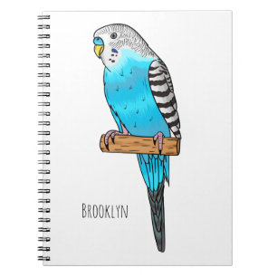 Blaue Budgerigar-Cartoon Notizblock