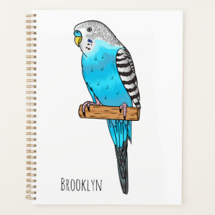 Blaue Budgerigar-Cartoon Planer