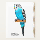 Blaue Budgerigar-Cartoon Planer (Rückseite)