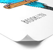 Blaue Budgerigar-Cartoon Poster (Ecke)