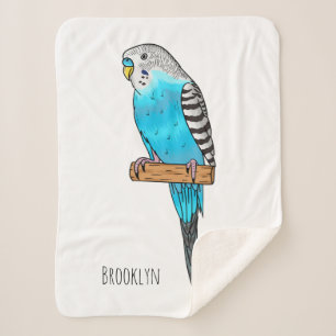 Blaue Budgerigar-Cartoon Sherpadecke